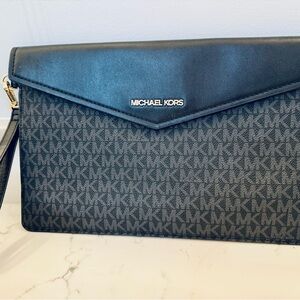 Michael Kors Black Envelope Clutch Wallet - Jet Set - 12 x 8 in NWOT